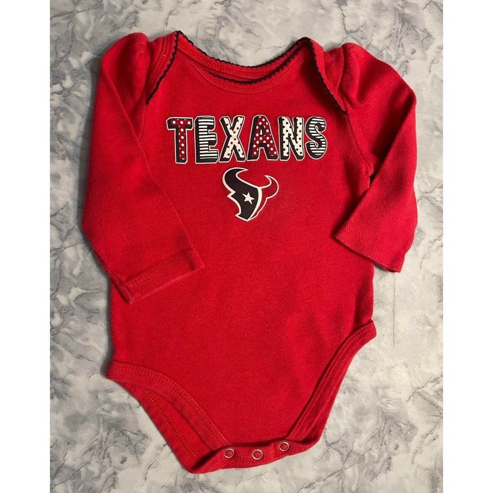 NFL Houston Texans Football Baby Girl Onesie Bodysuit Outfit, Size 6-9 months